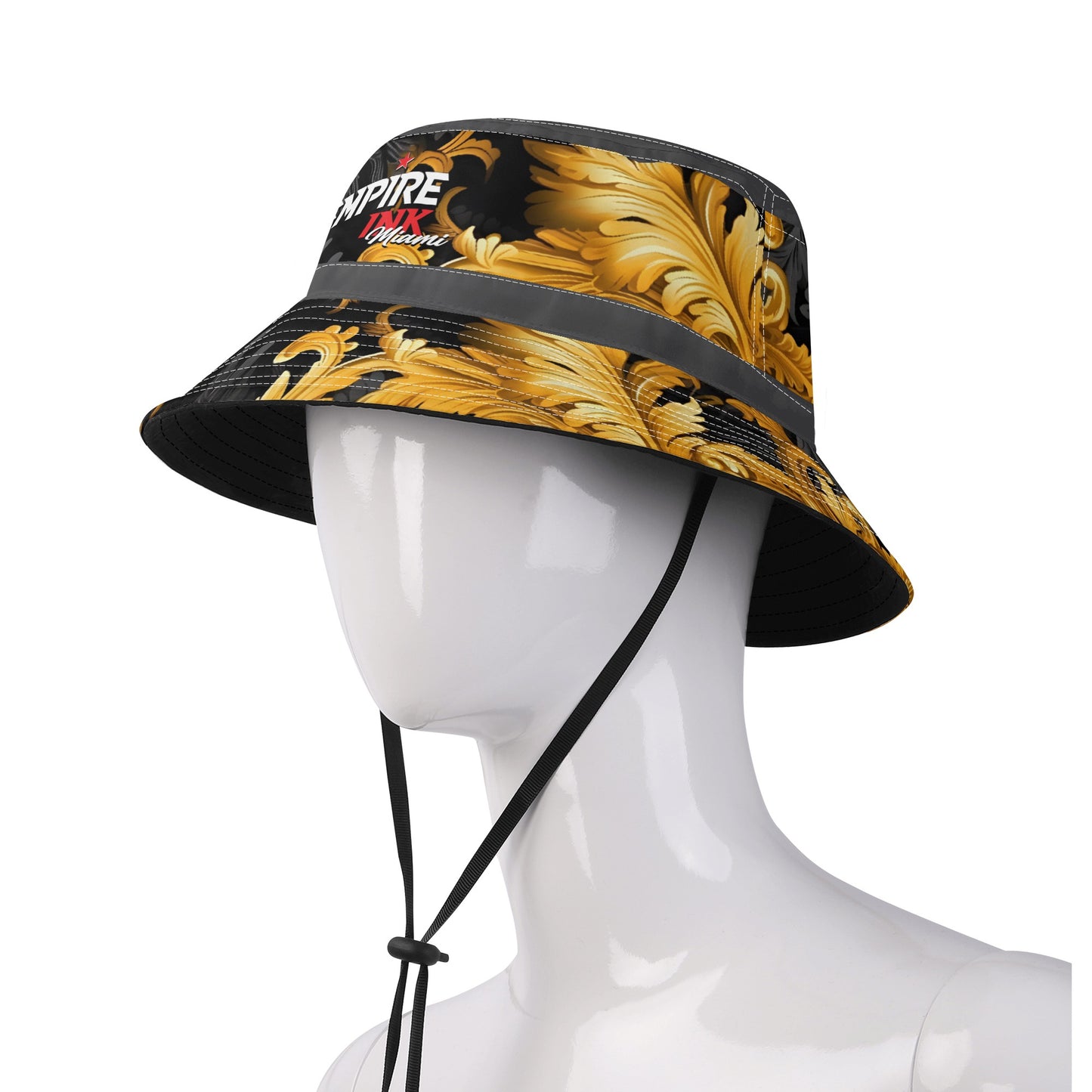 Encanto costero dorado: sombrero de pescador con lujoso