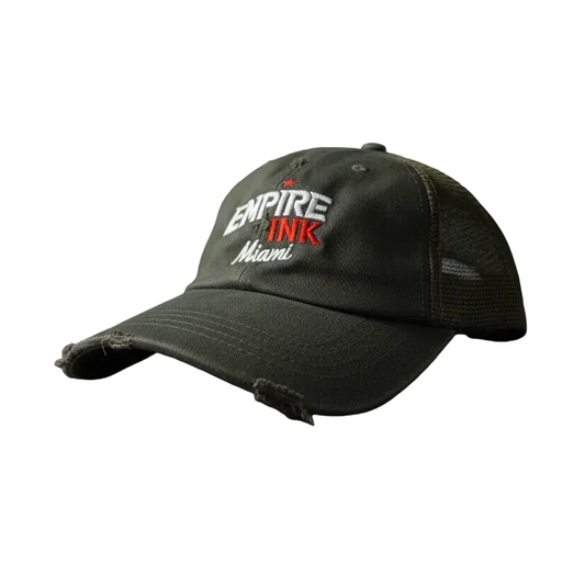 RUSTIC STYLE — DARK GREEN Trucker Cap Torn with Maya
