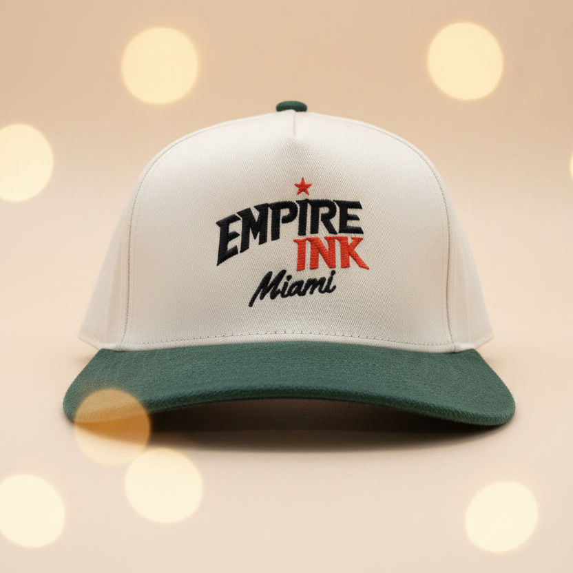 Snapback Cream-Colored with Green Velvet Visor